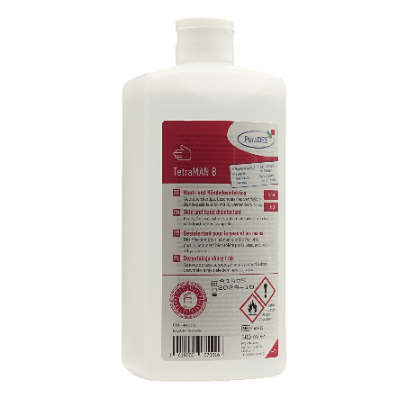 Foto zeigt eine Flasche mit Händedesinfektionsmittel